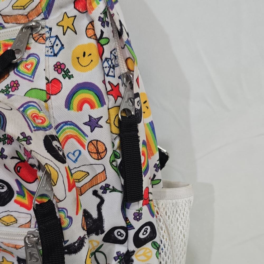JanSport Big Student Backpack Multicolor Doodle Print Zip School Bag - Picture 5 of 11